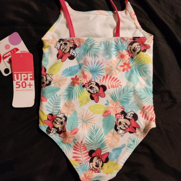 Disney Junior Minnie Mouse Infants 1 piece Tropical Swim Suit 12 mos NWT - Picture 2 of 2